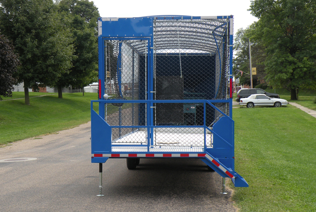 Softball or baseball batting cage back view