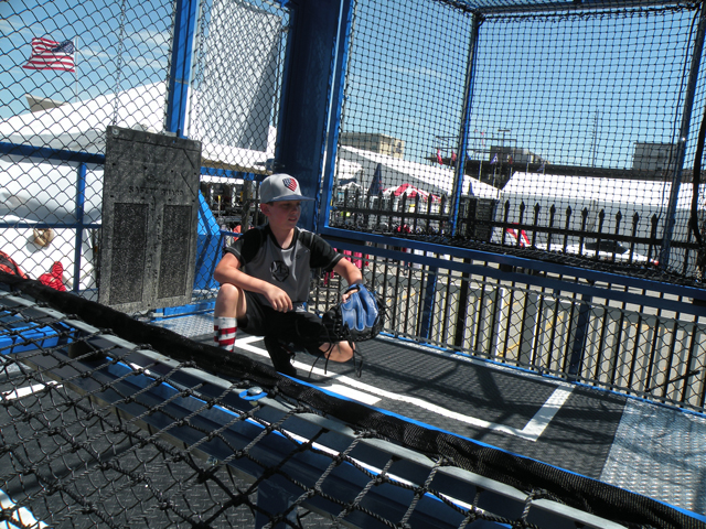 Softball or baseball batting cage fun